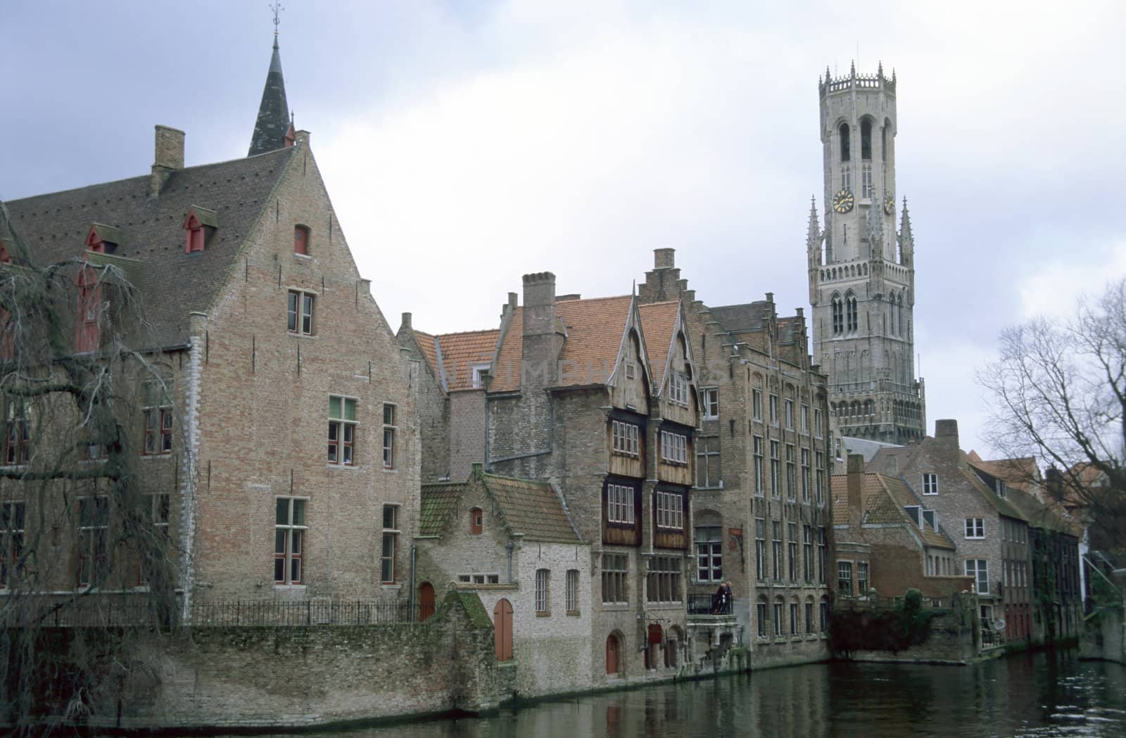Picturesque canal in Brugges, Belgium.