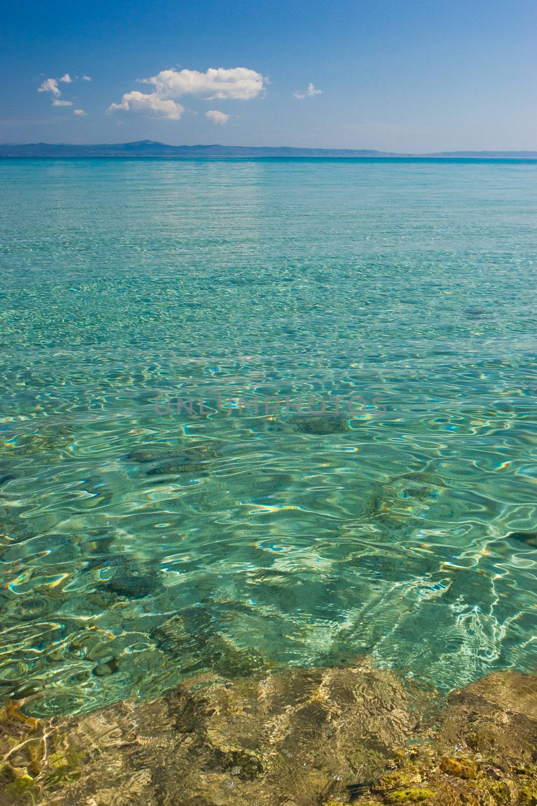 Clear turquoise water at Aegean seaside