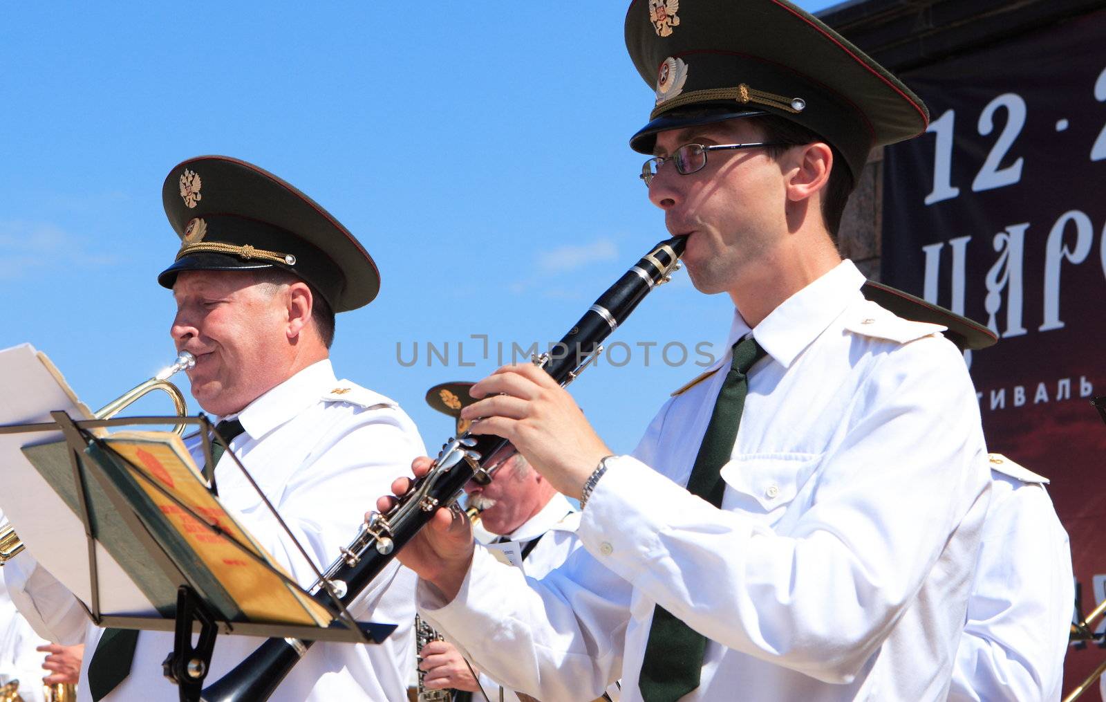 Performance of military orchestra at a Temple