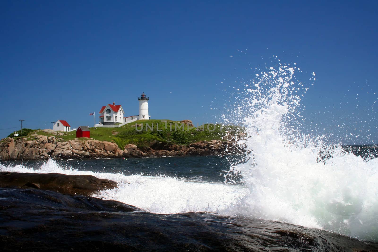 Nubble Lighthouse with Wave