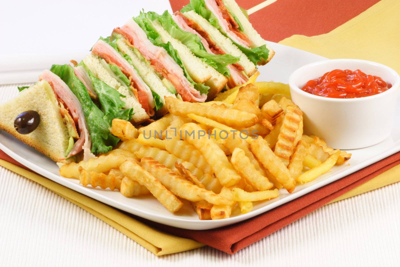 sandwich and fries by tacar