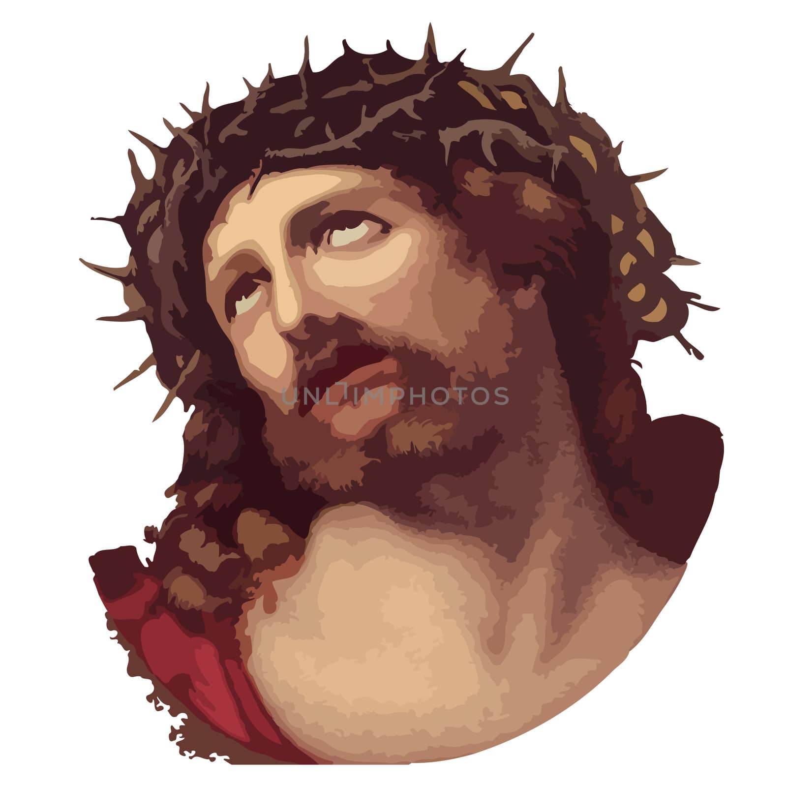 Illustration: vector of Jesus Christ against white background