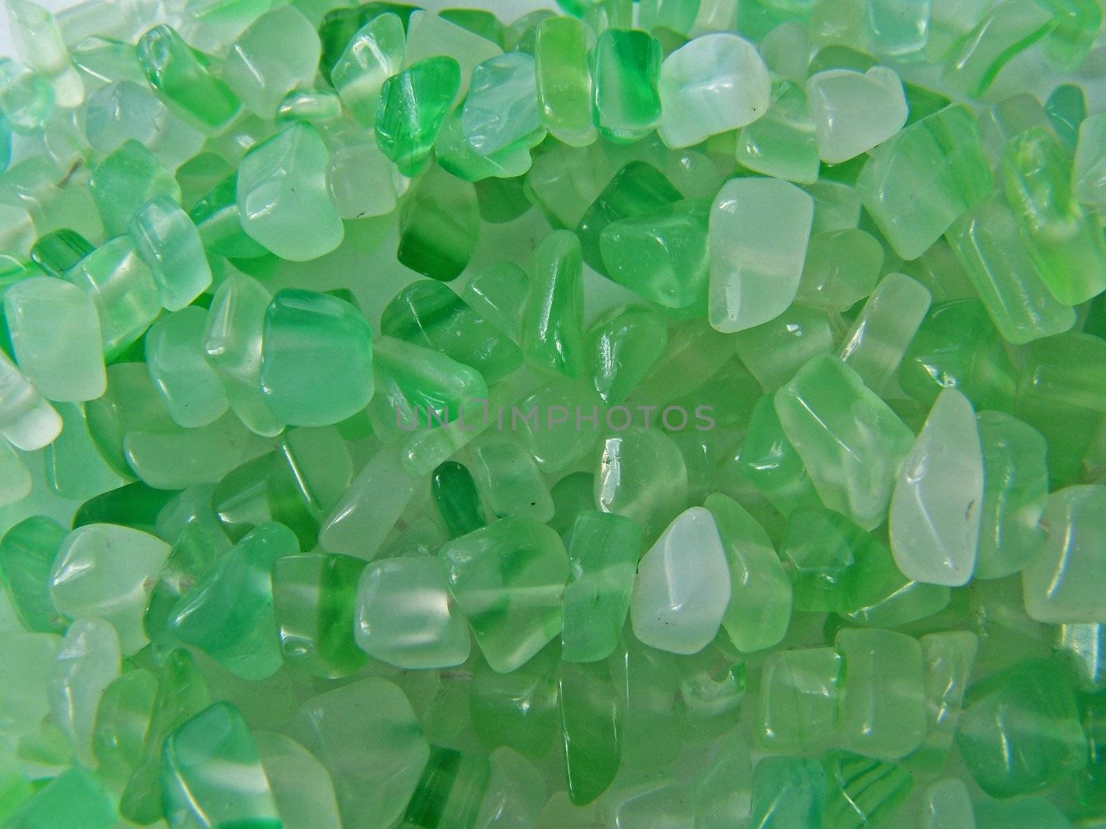 Green fluorite gem stones. Close up. Background.