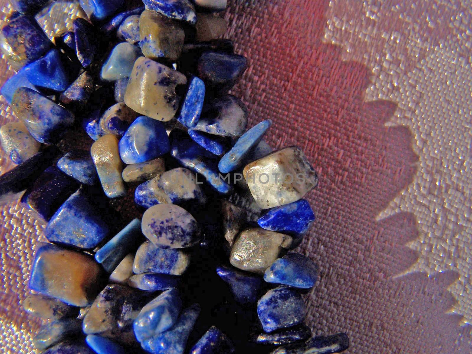 Lazurite preetty stone gems. Close up. Colorful.