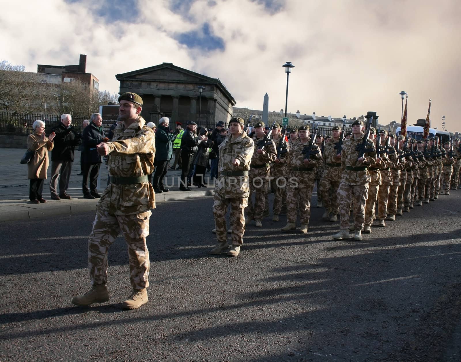 Irish Guards marching after coming home from Iraq