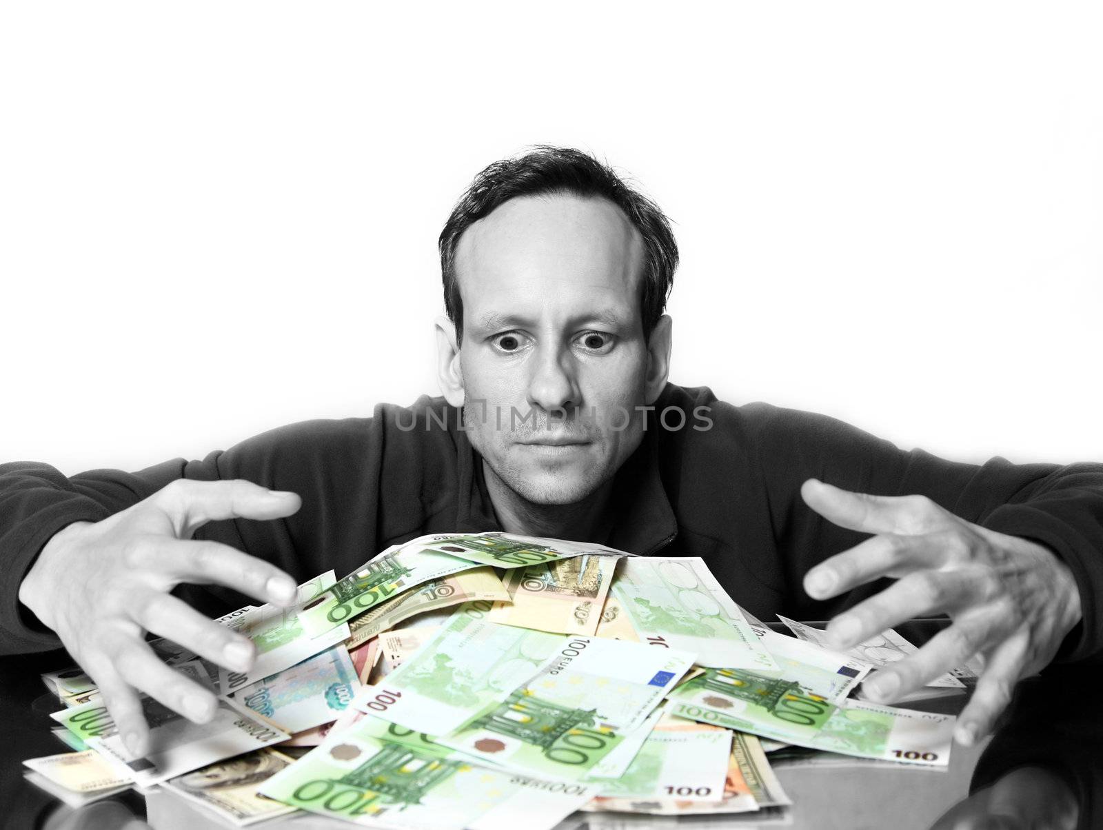 The adult the man with a heap of money