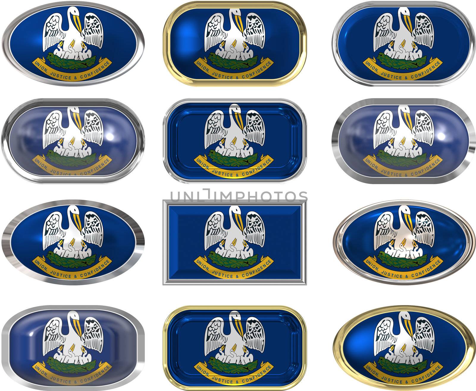 twelve Great buttons of the Flag of Louisiana
