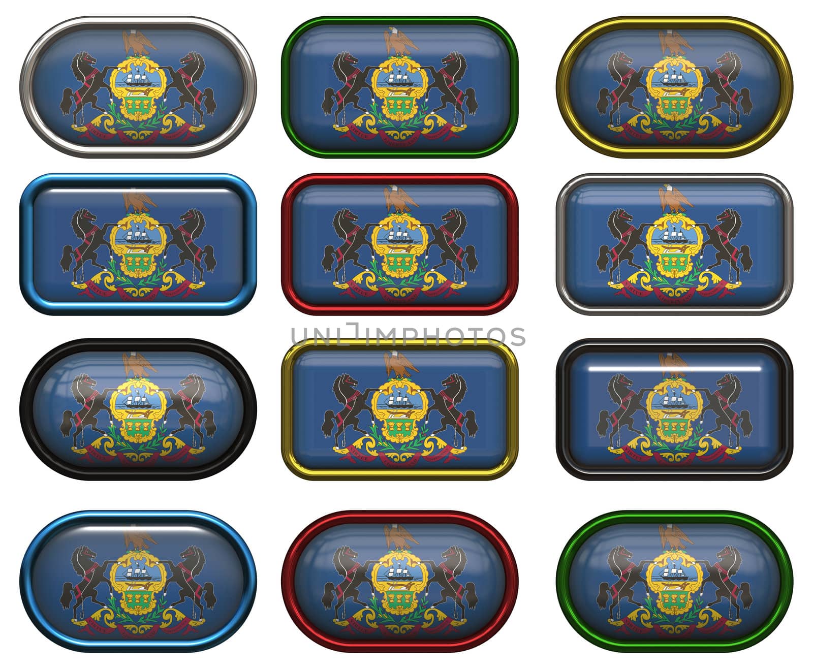 twelve Great buttons of the Flag of Pennsylvania