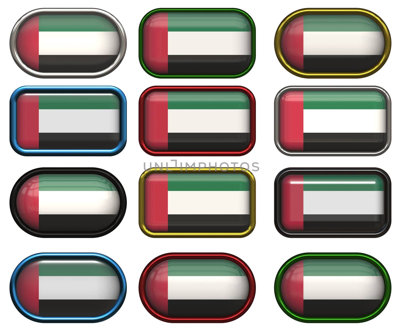 twelve Great buttons of the Flag of United arab Emirates