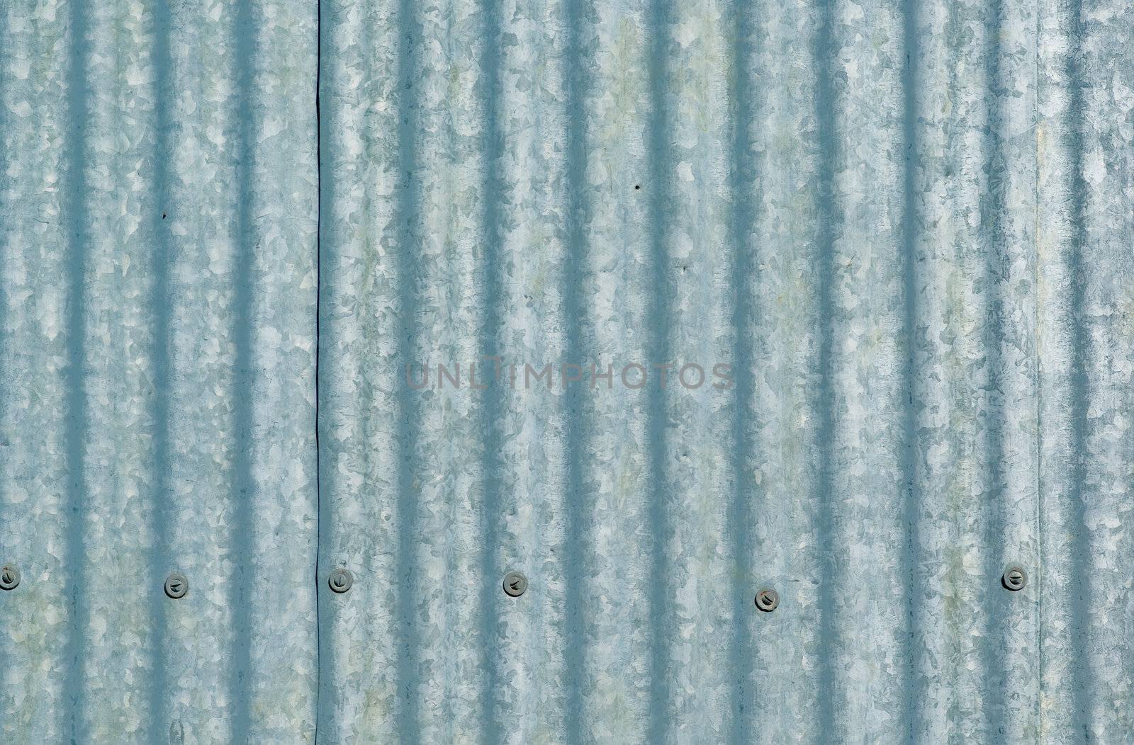 large sheet of galvanised or corrugated iron
