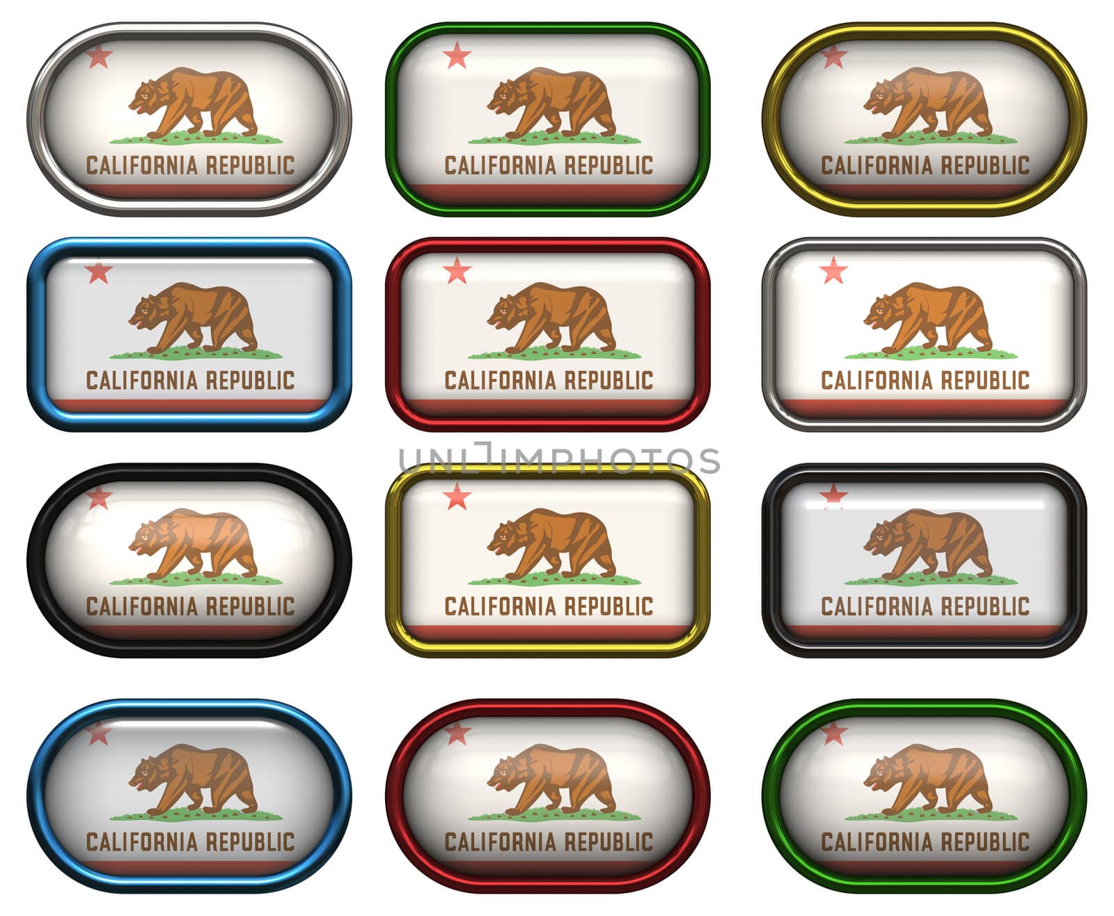 twelve buttons of the  Flag of California