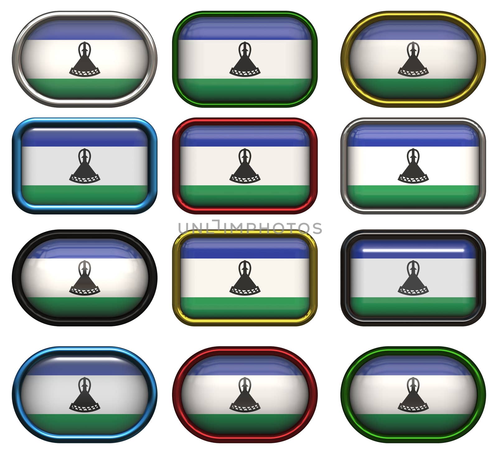 twelve buttons of the Flag of Lesotho