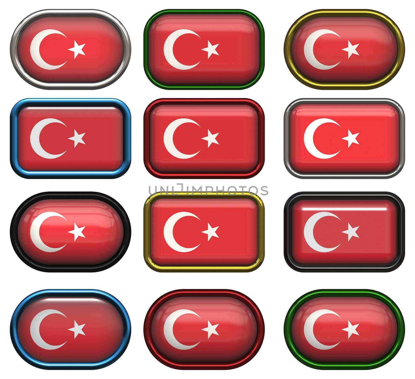 twelve buttons of the Flag of Turkey
