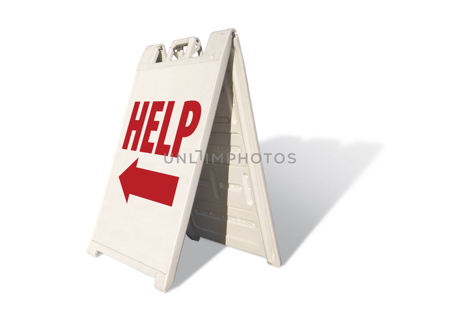 Help Tent Sign Isolated on a White Background.