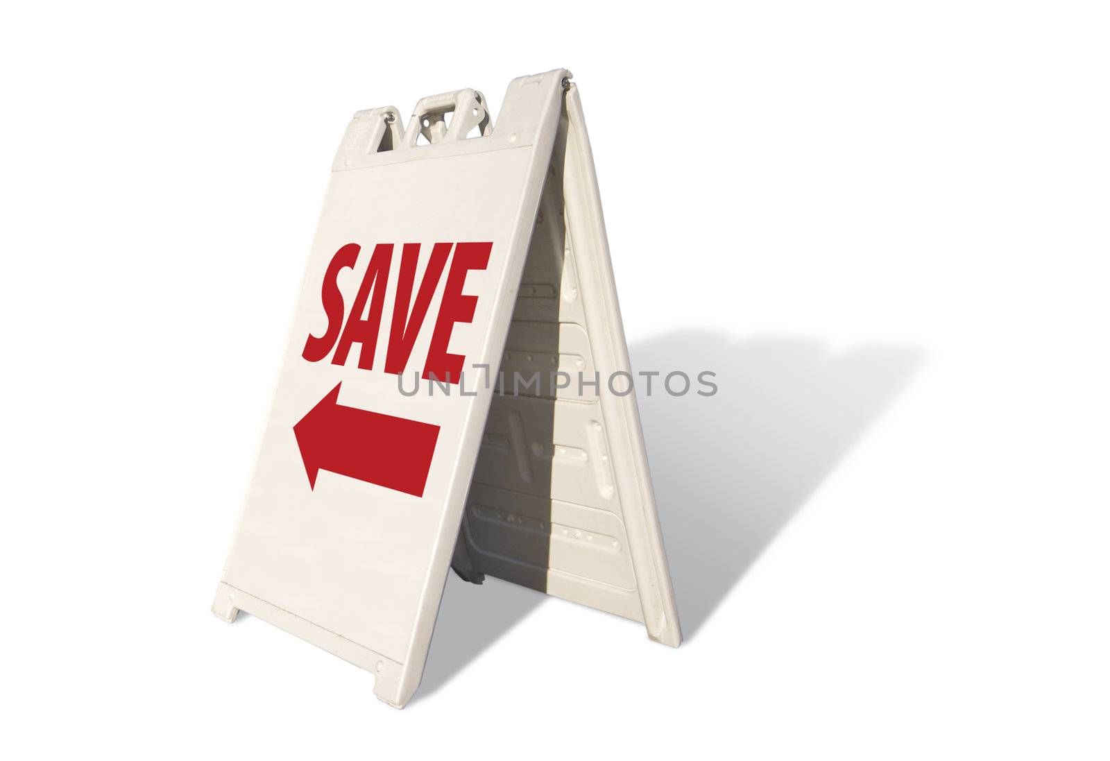 Save Tent Sign Isolated on a White Background.