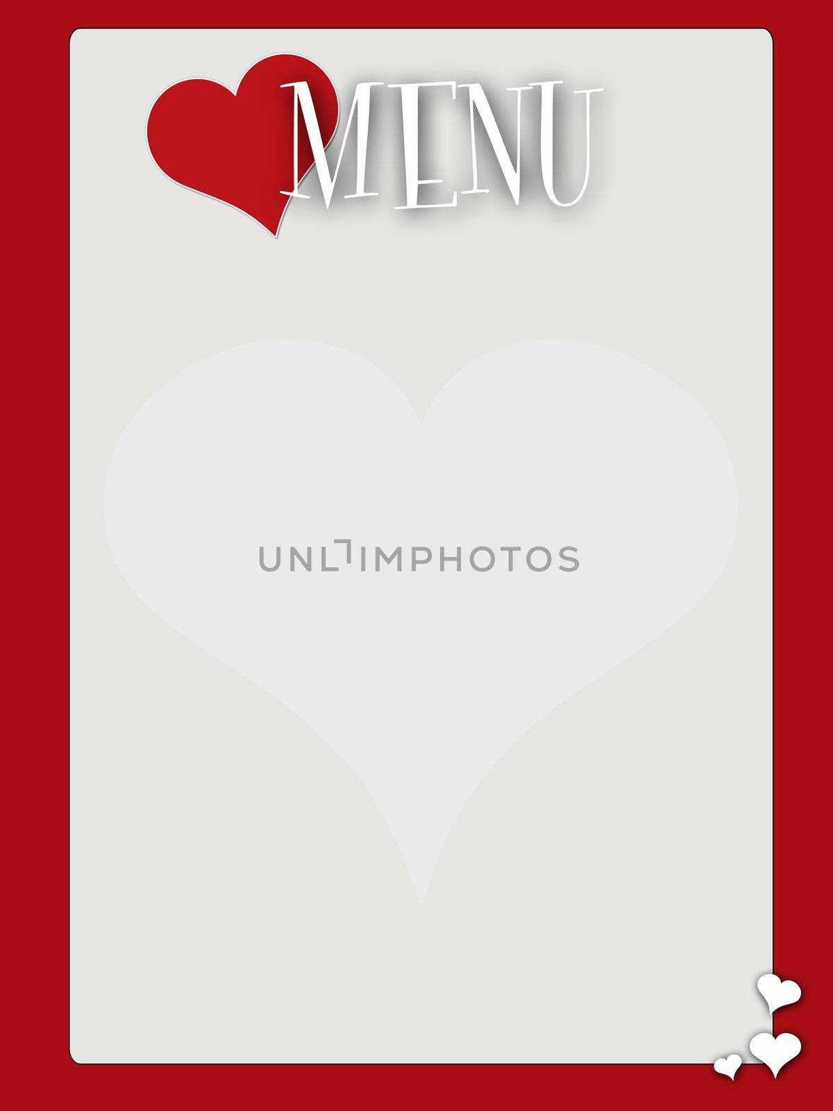 Retro style blank valentines menu by megnomad