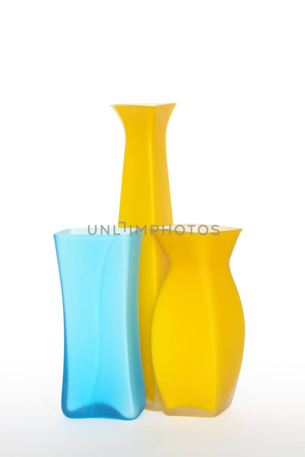 Three nice modern vases isolated on white background with clipping path