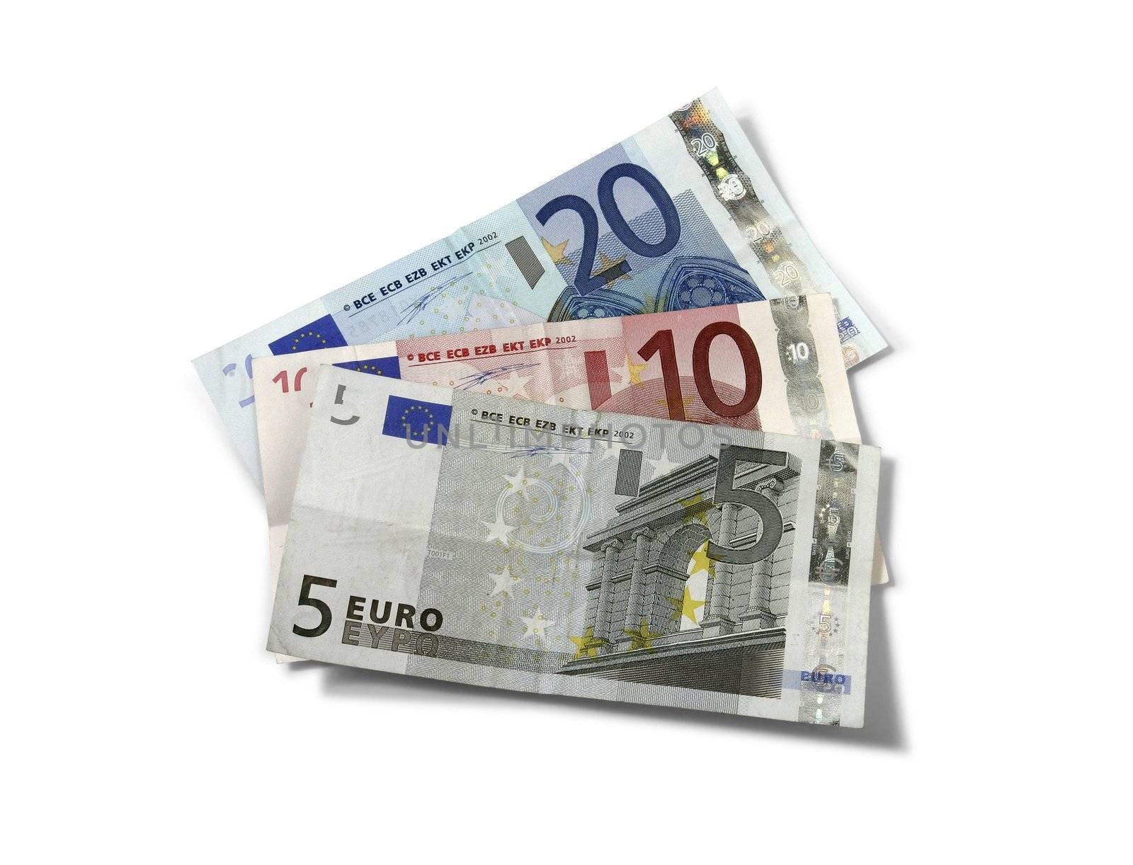 Euro banknotes isolated