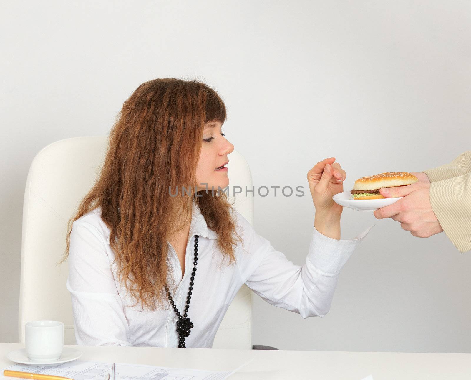 A young girl brought a welcome dinner