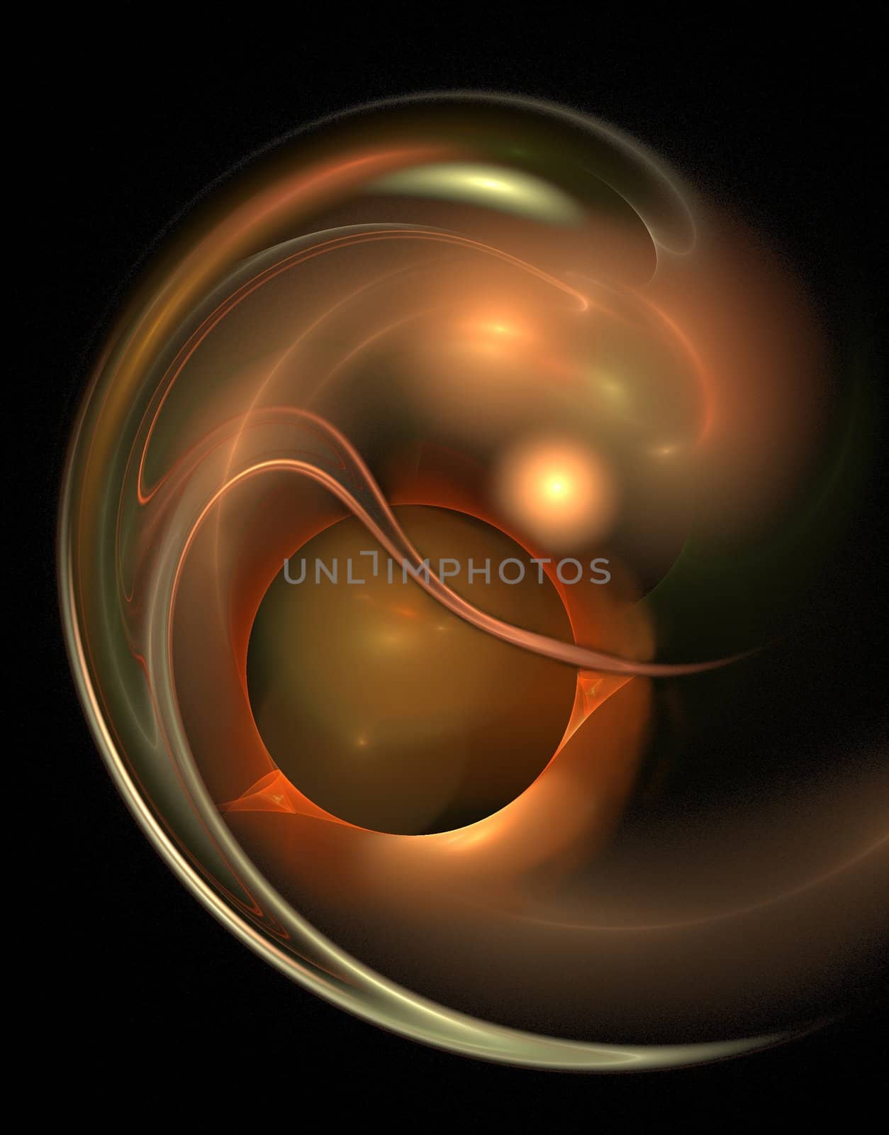 a composition with an abstract fractal to illustrate the life conception