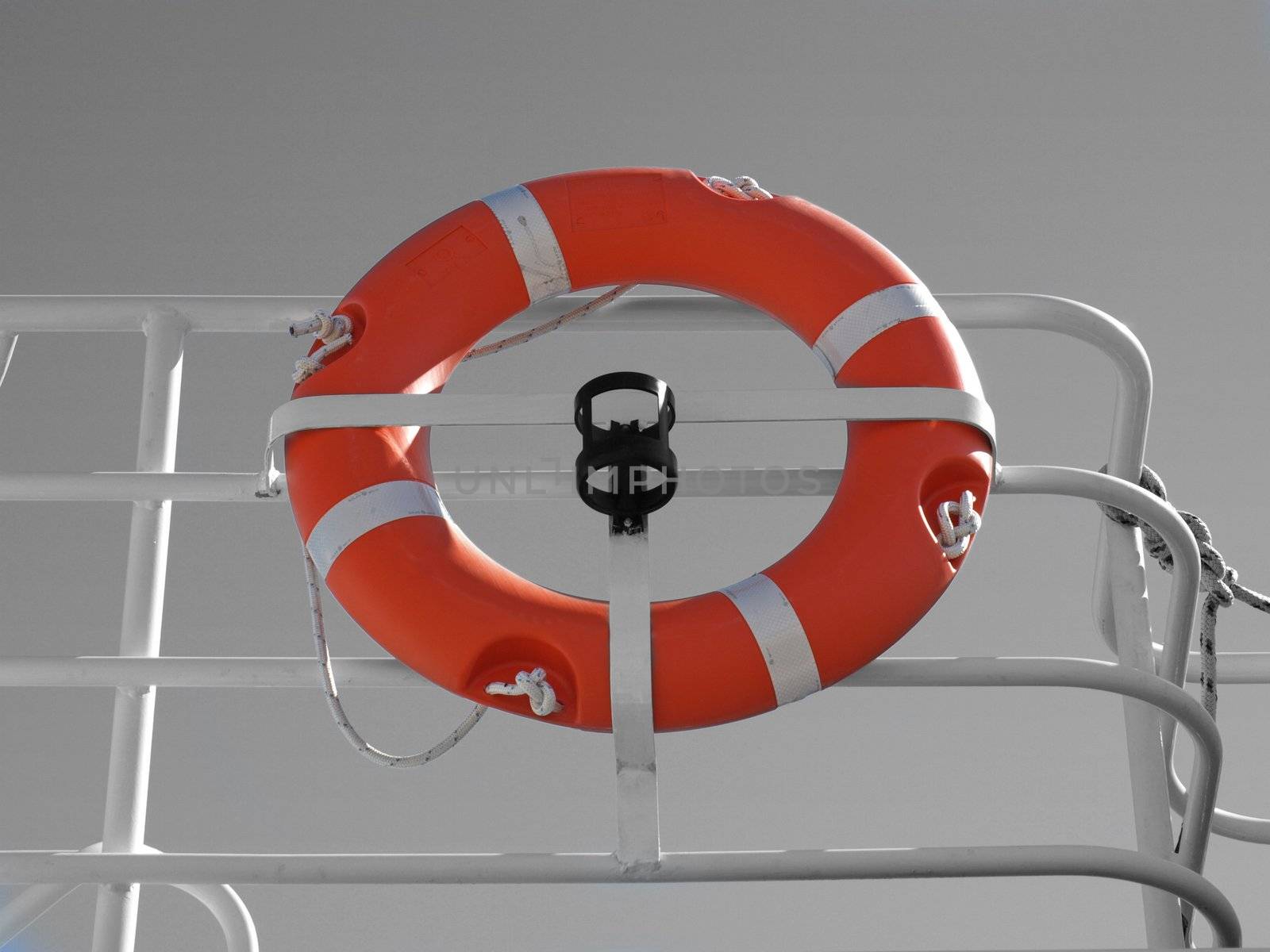 image of an orange yacht safety device
