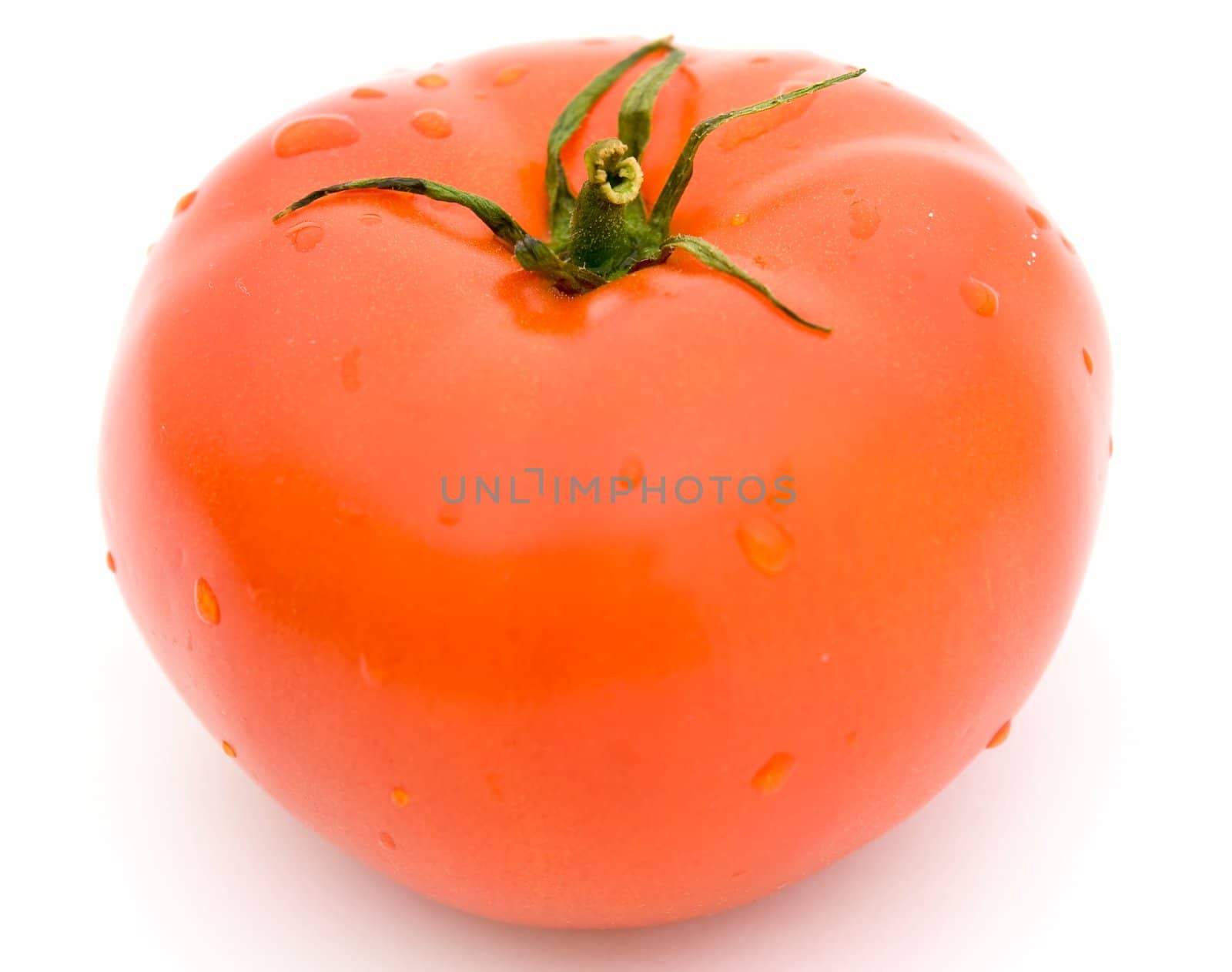 fresh red tomato on a white background