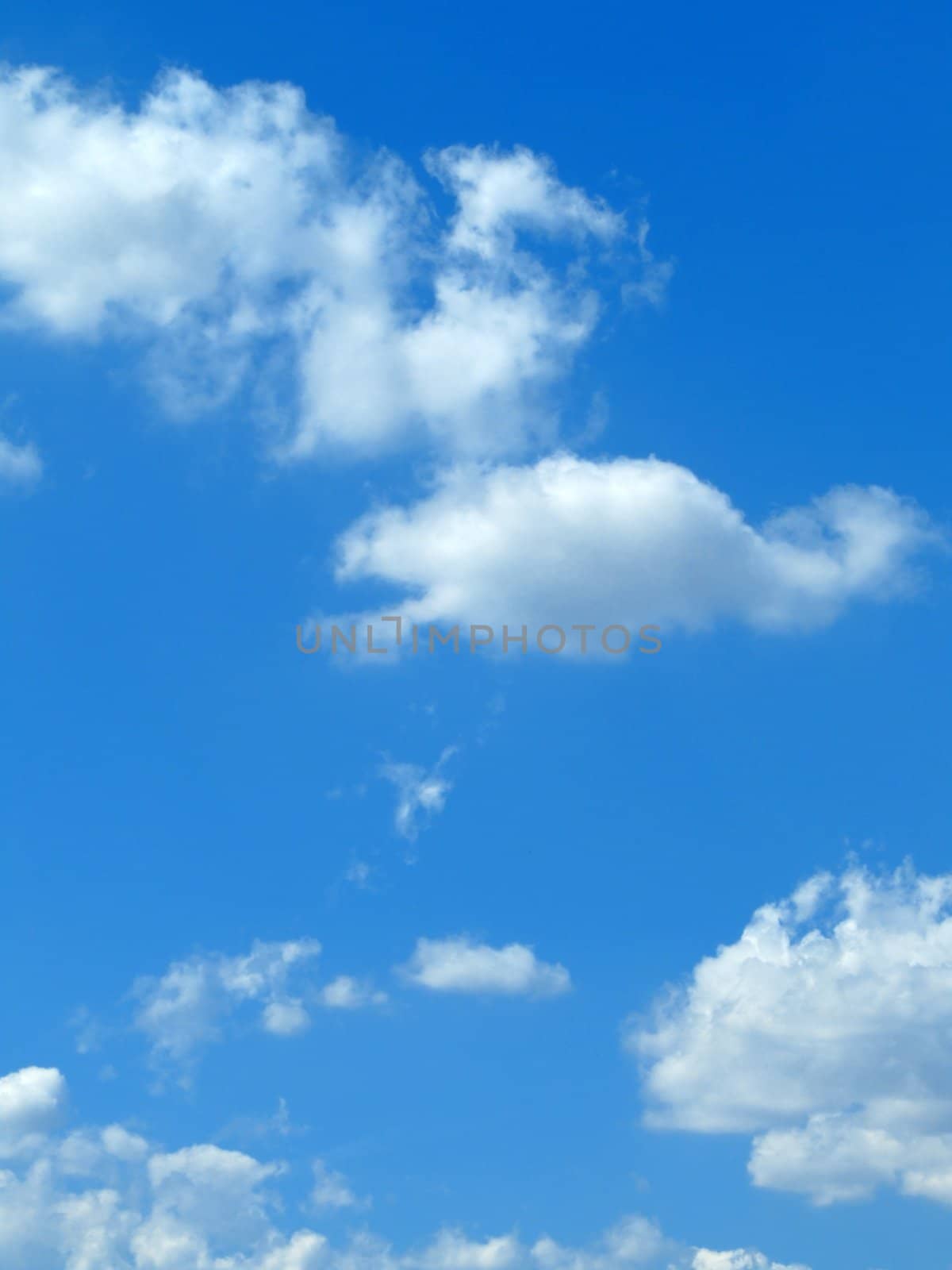 White clouds in the blue sky