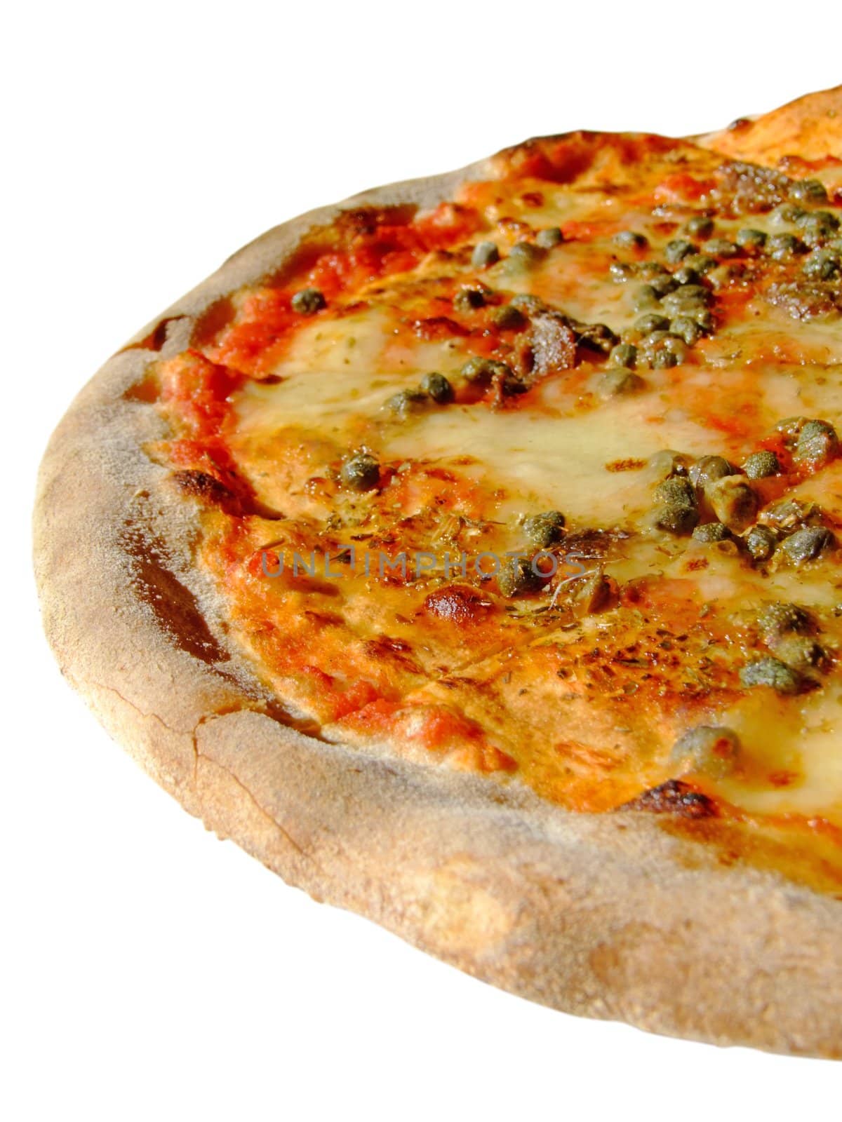Original italian pizza, with mozzarella, tomato, anchovies, capers and oregano
