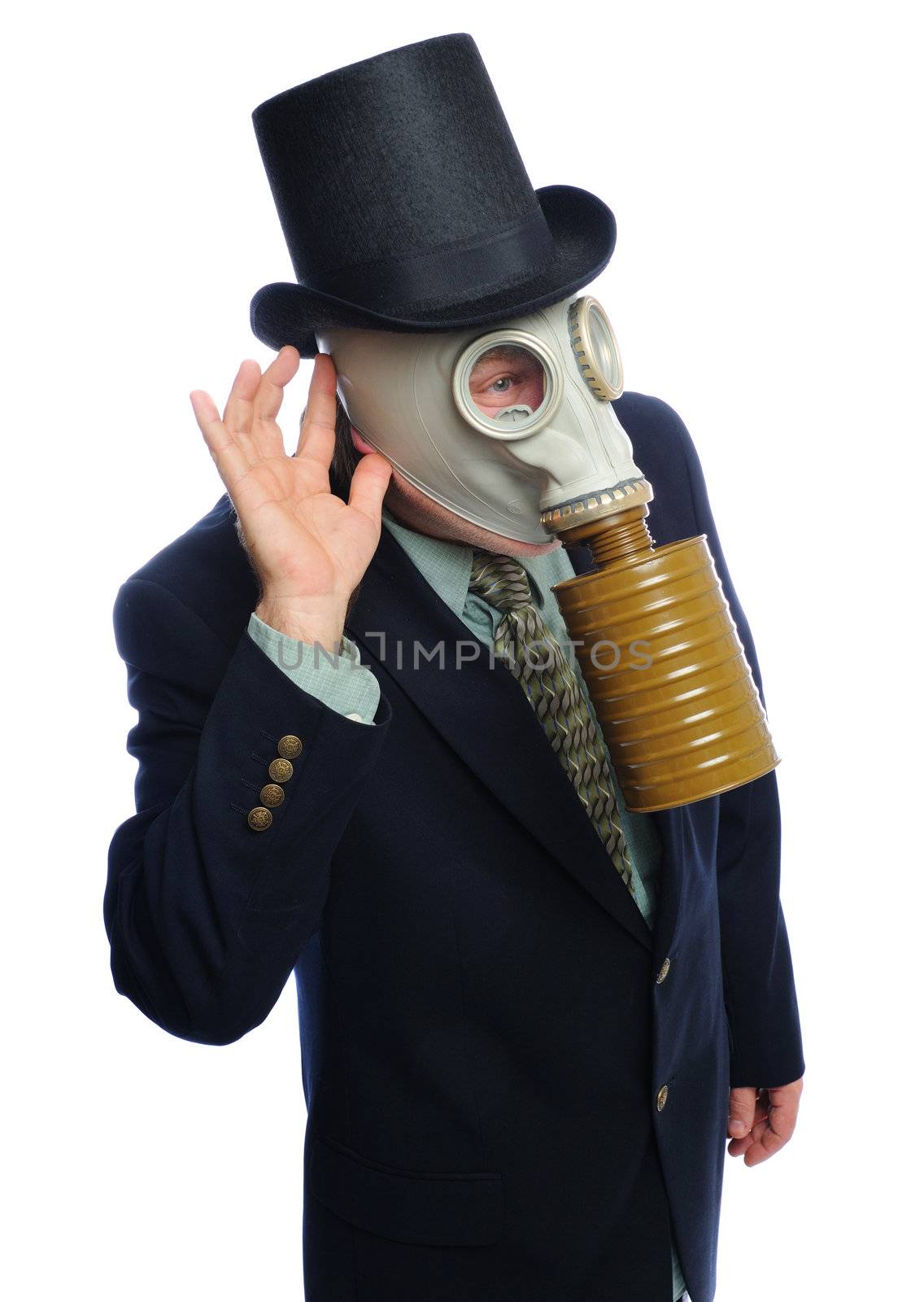 gas mask business man by PDImages