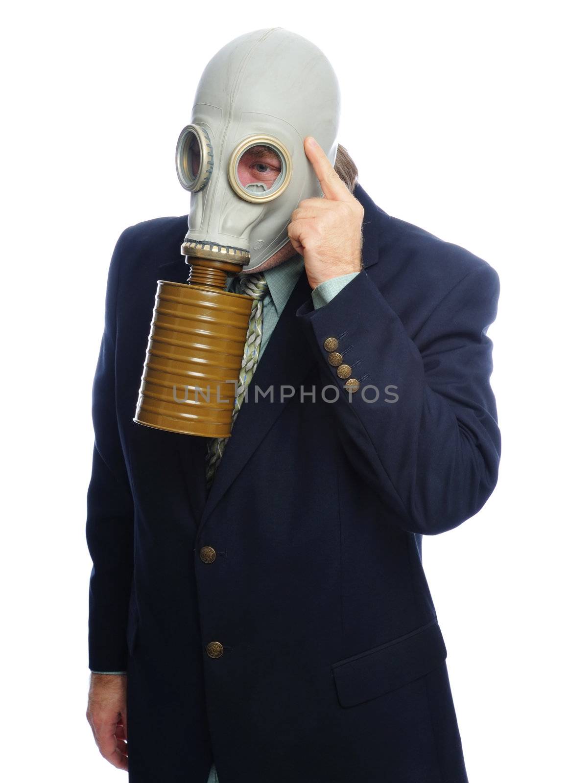 gas mask business man by PDImages