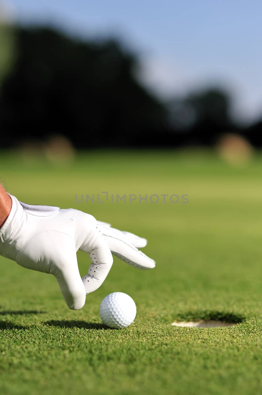 Man playing golf