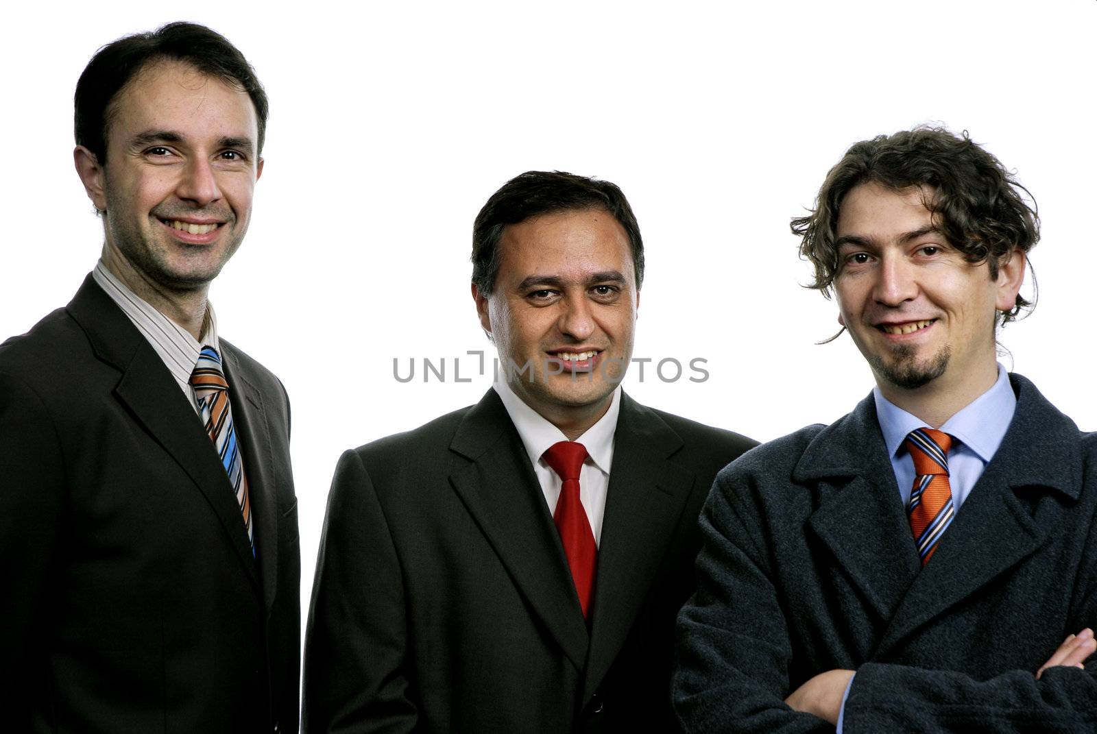 three business men isolated on white background