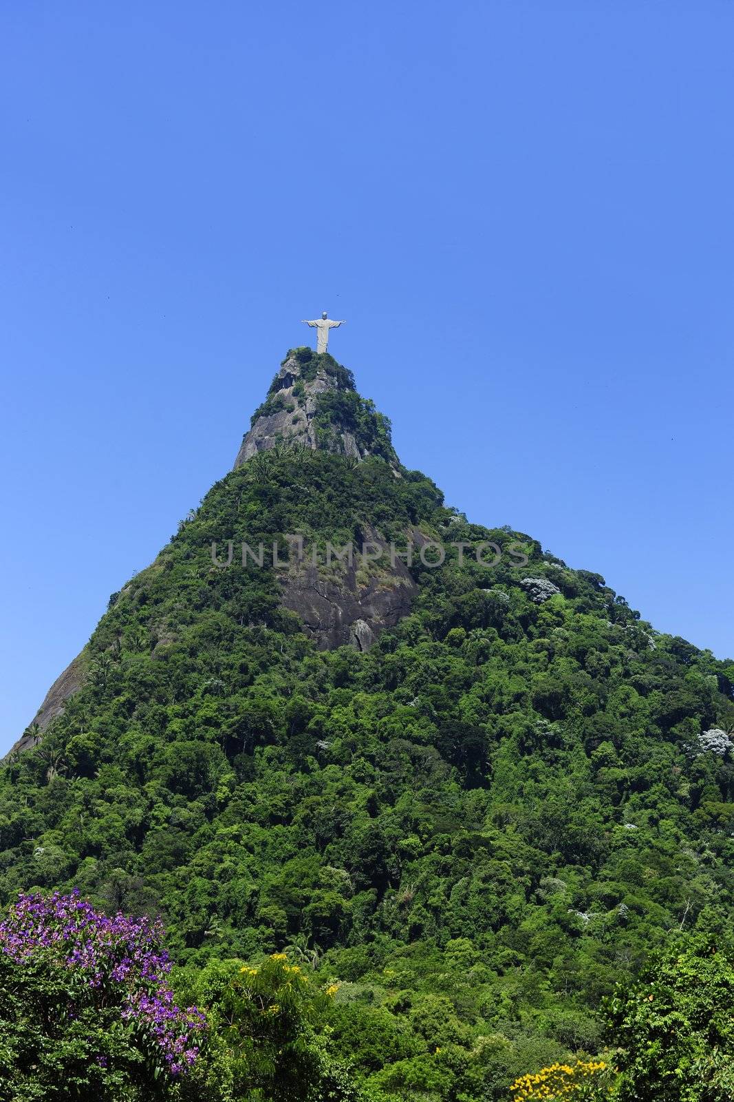 Corcovado Mountain with Christ Redeemer Statue, Rio de Janeiro by mangostock