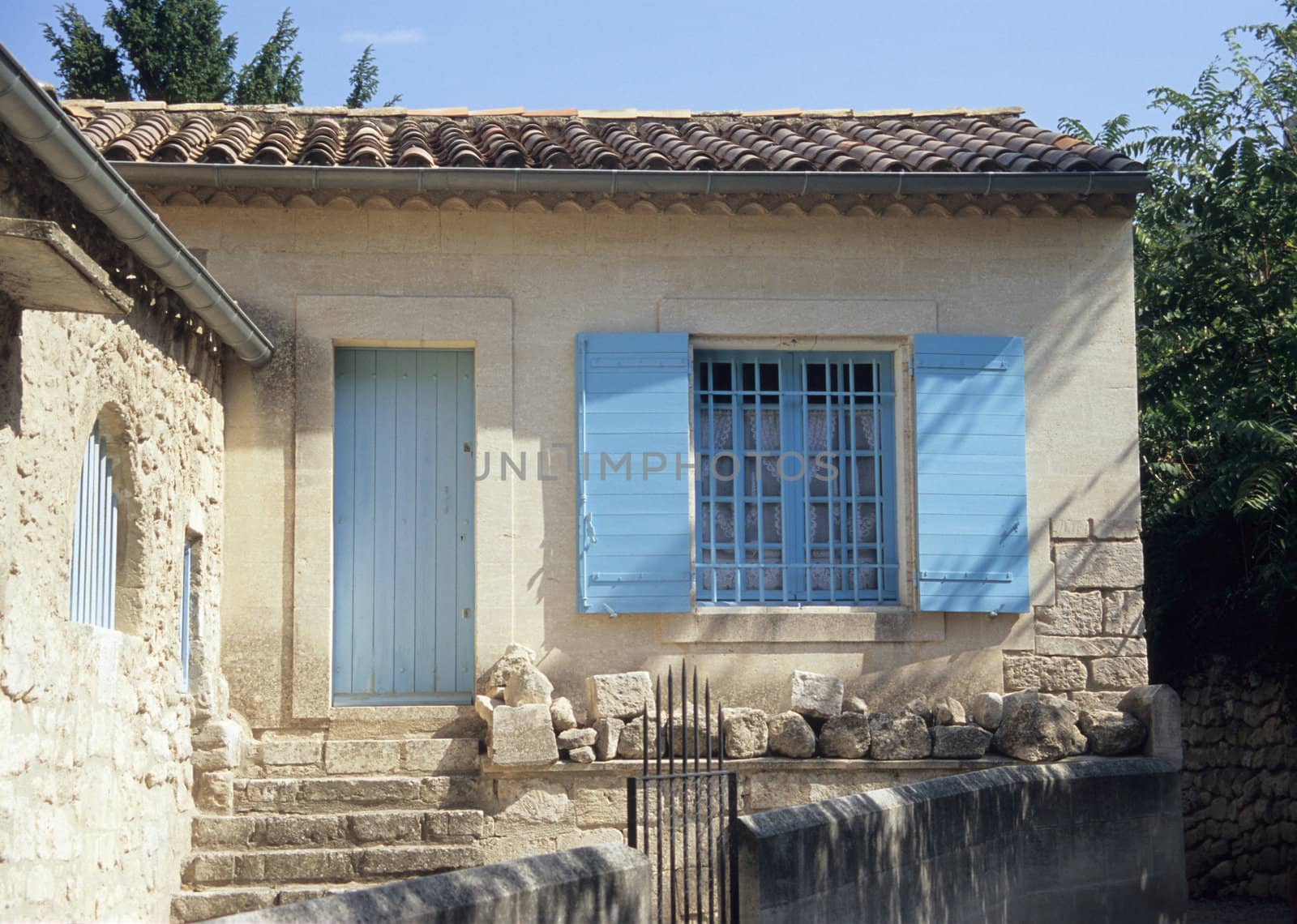 A typical, quaint, rural house in Les Baux de Provence, France.