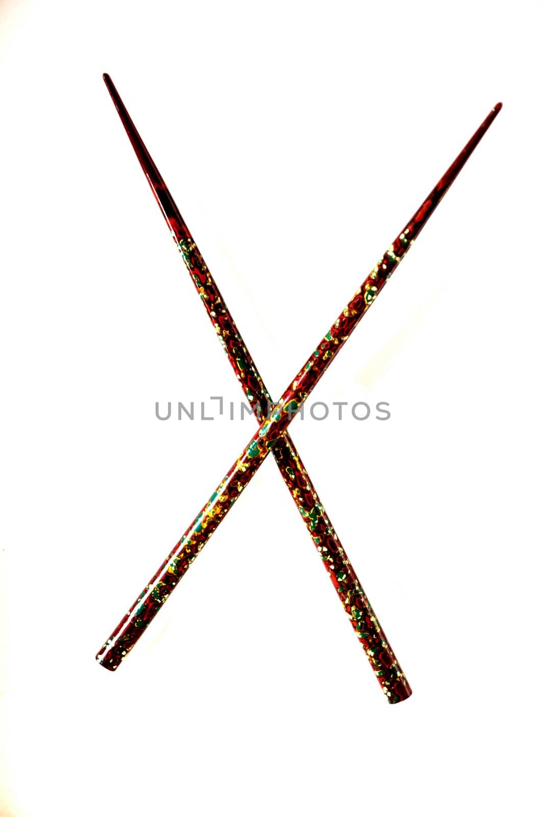 chinese beautiful chopsticks isolatad on a white background
