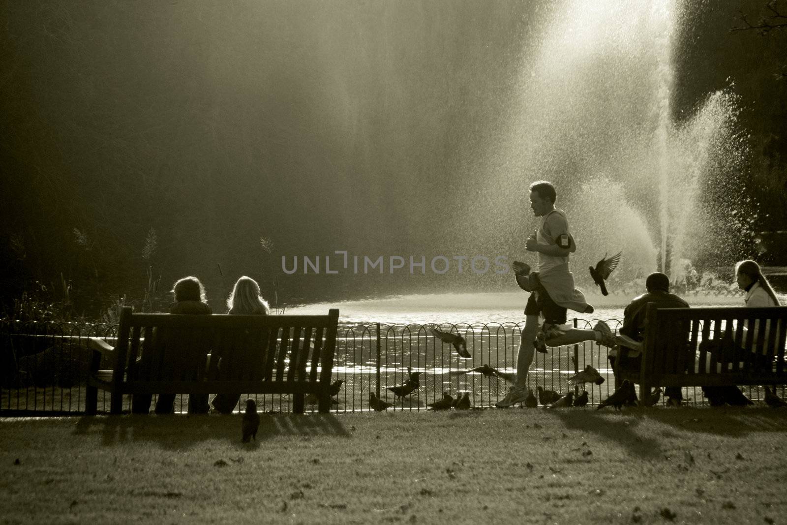 heat running in Saint James park, London, editorial use