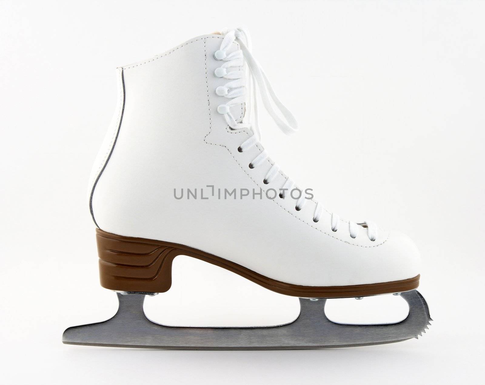 Elegant white figure skate for training and leisure.