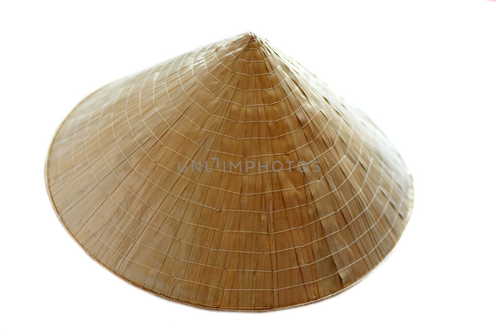  Asian conical hat isolated on the white background.
