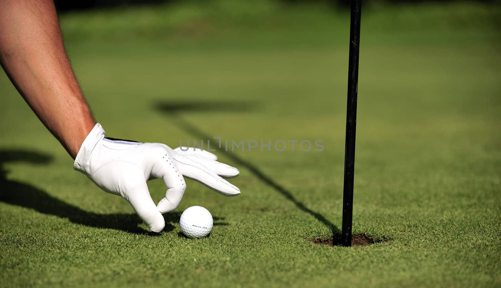 Man playing golf
