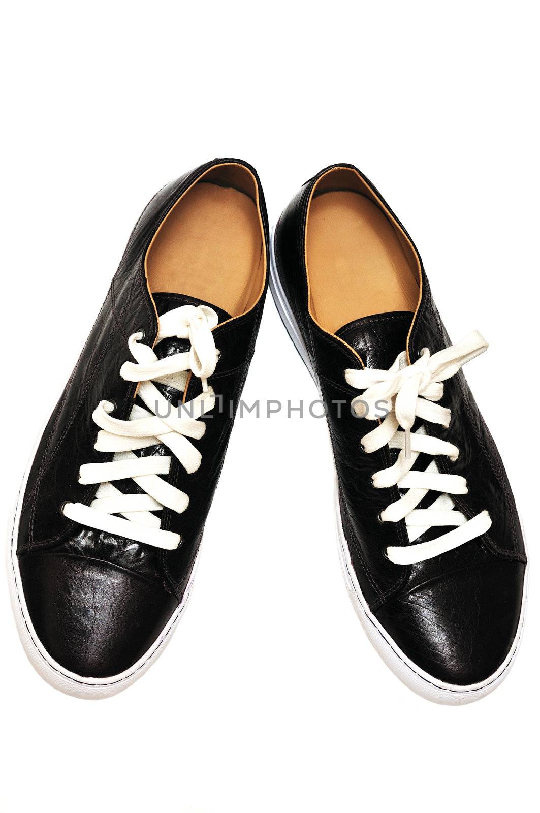 Sport leather man's shoes isolated on the white
