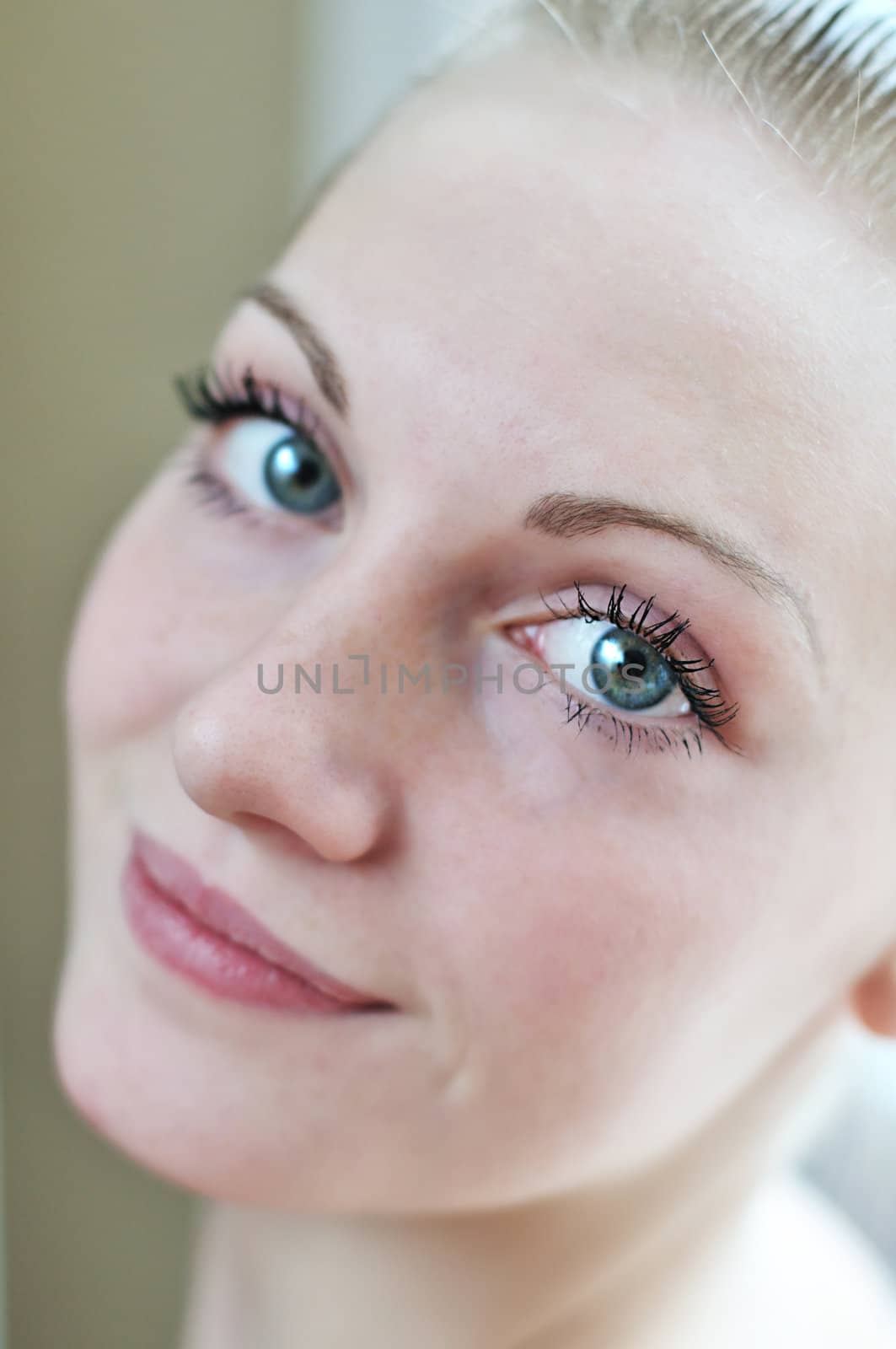   clear portrait of elegant slim girl in soft focus
