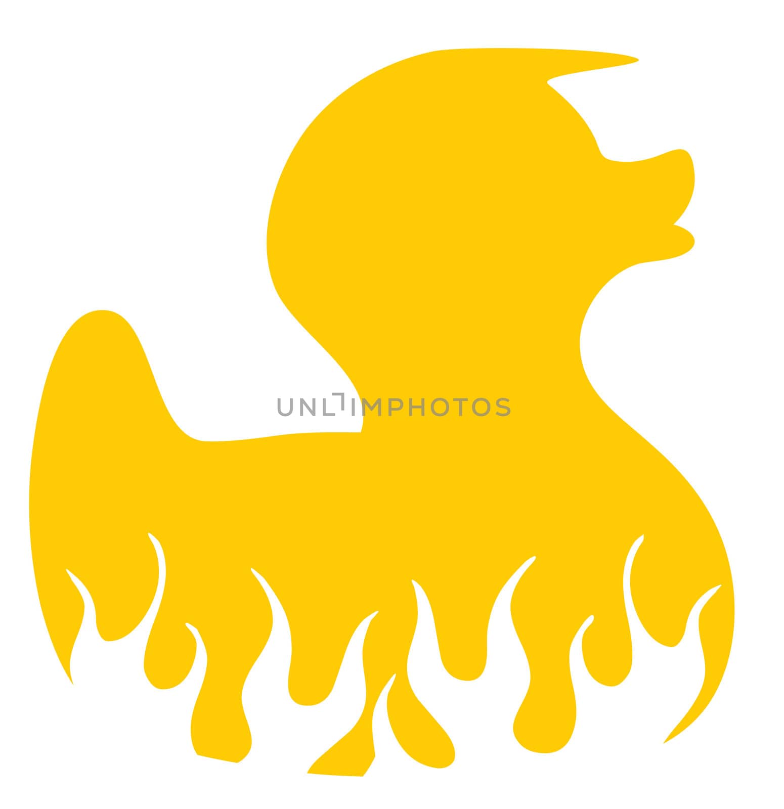 a retro style flaming duck illustration