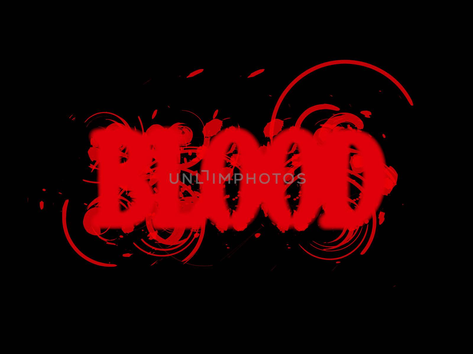 A bloody splattered red sign.  
