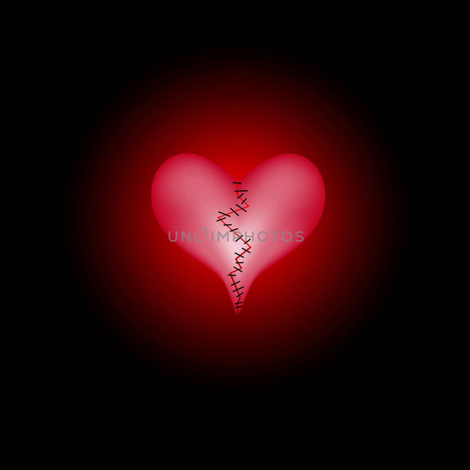 Conceptual image about repairing a broken heart.