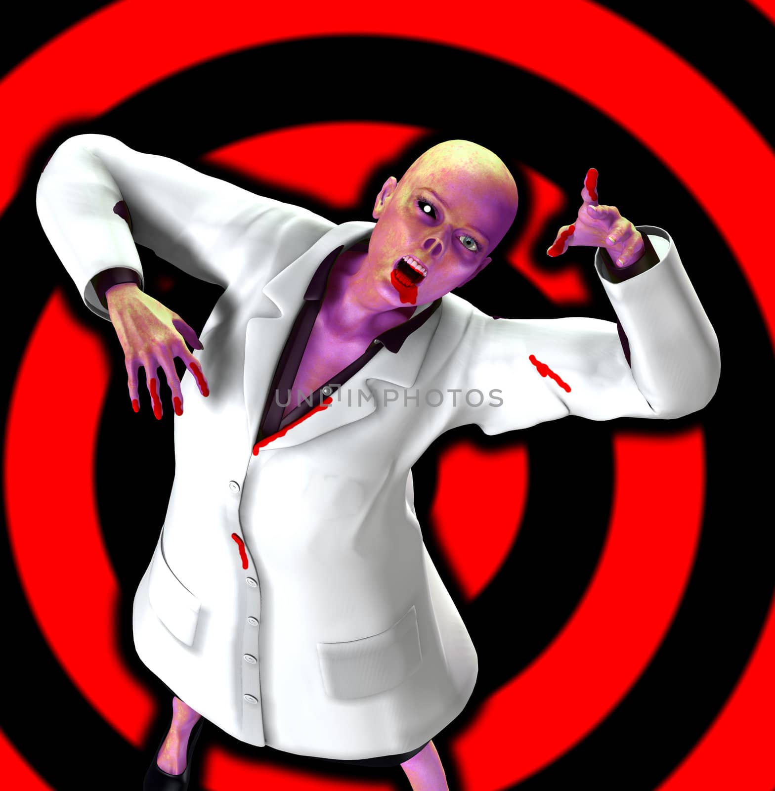 A horrible Zombie doctor for Halloween concepts.