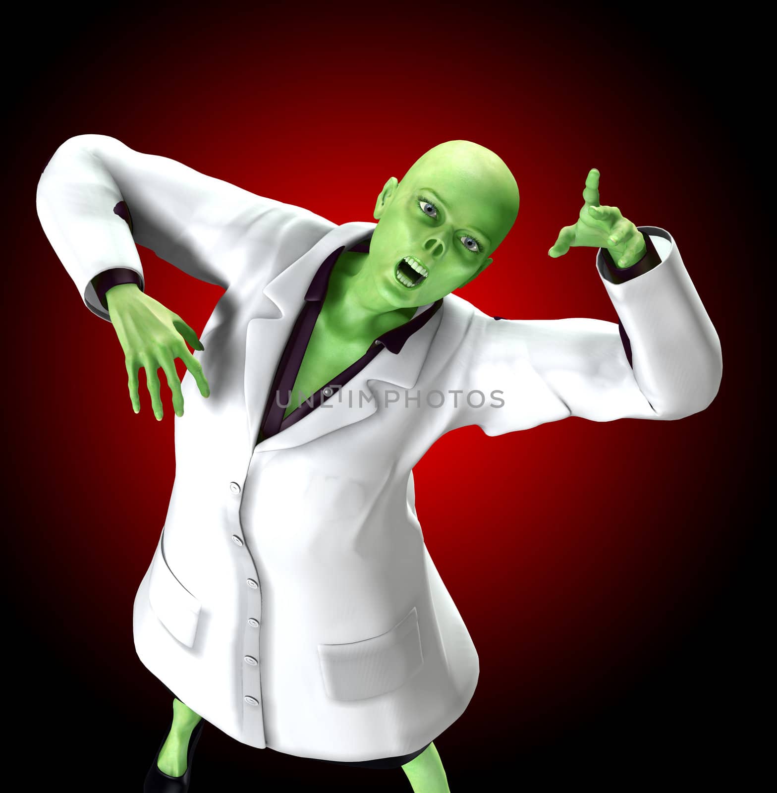 A horrible Zombie doctor for Halloween concepts.