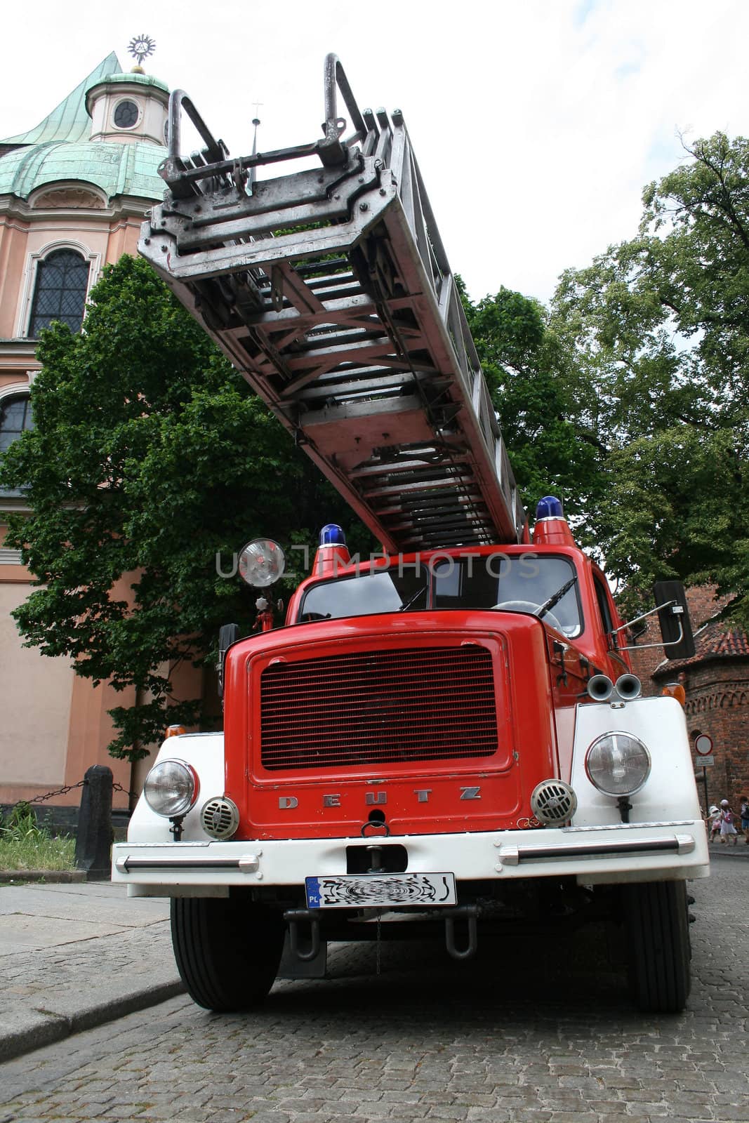 old fire truck, department, brigade, wroclaw, poland
