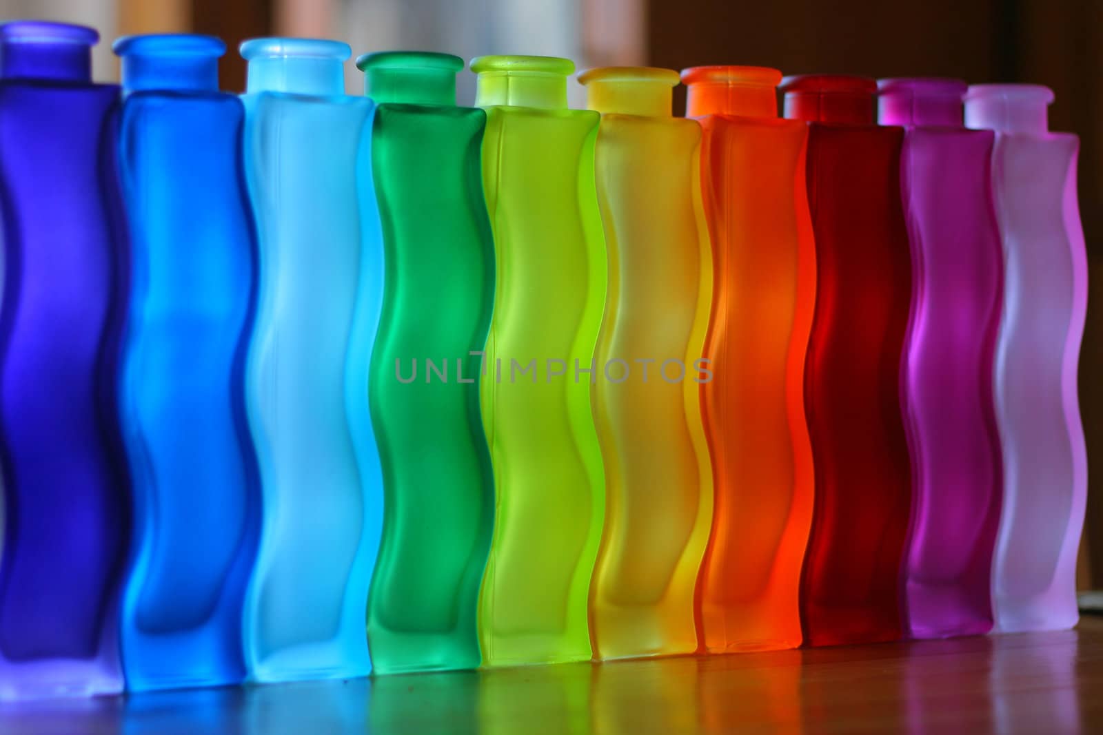 some colourful vases on the table, pattern