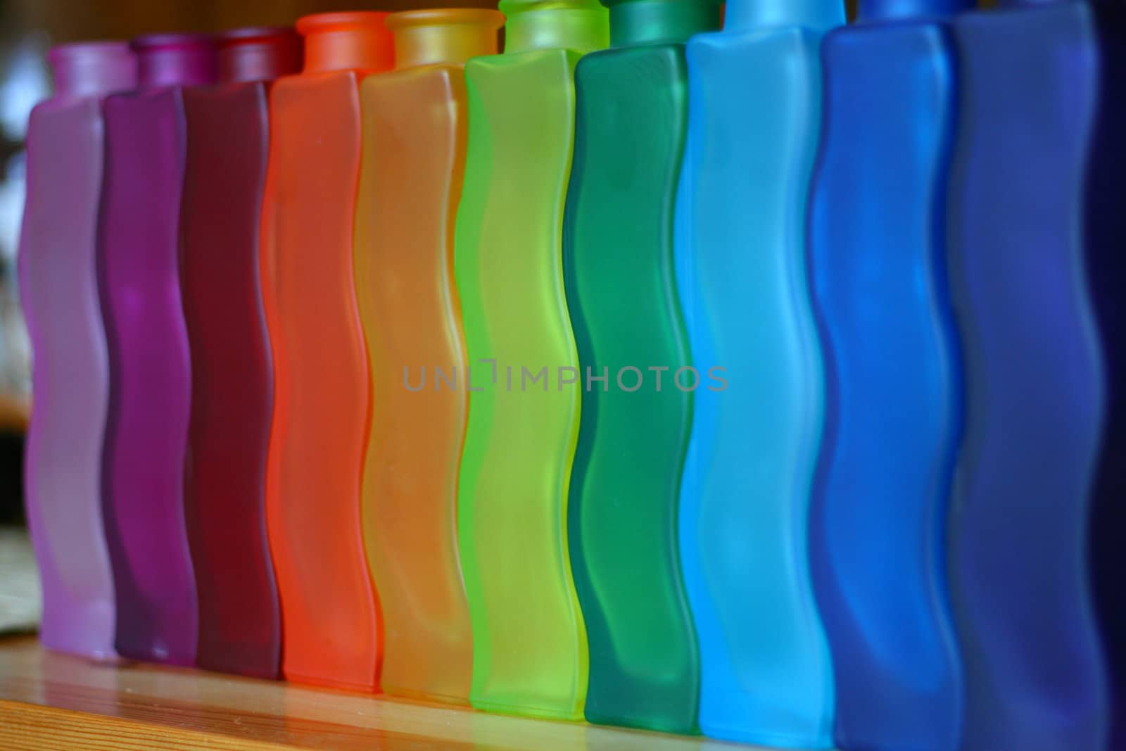 some colourful vases on the table, pattern