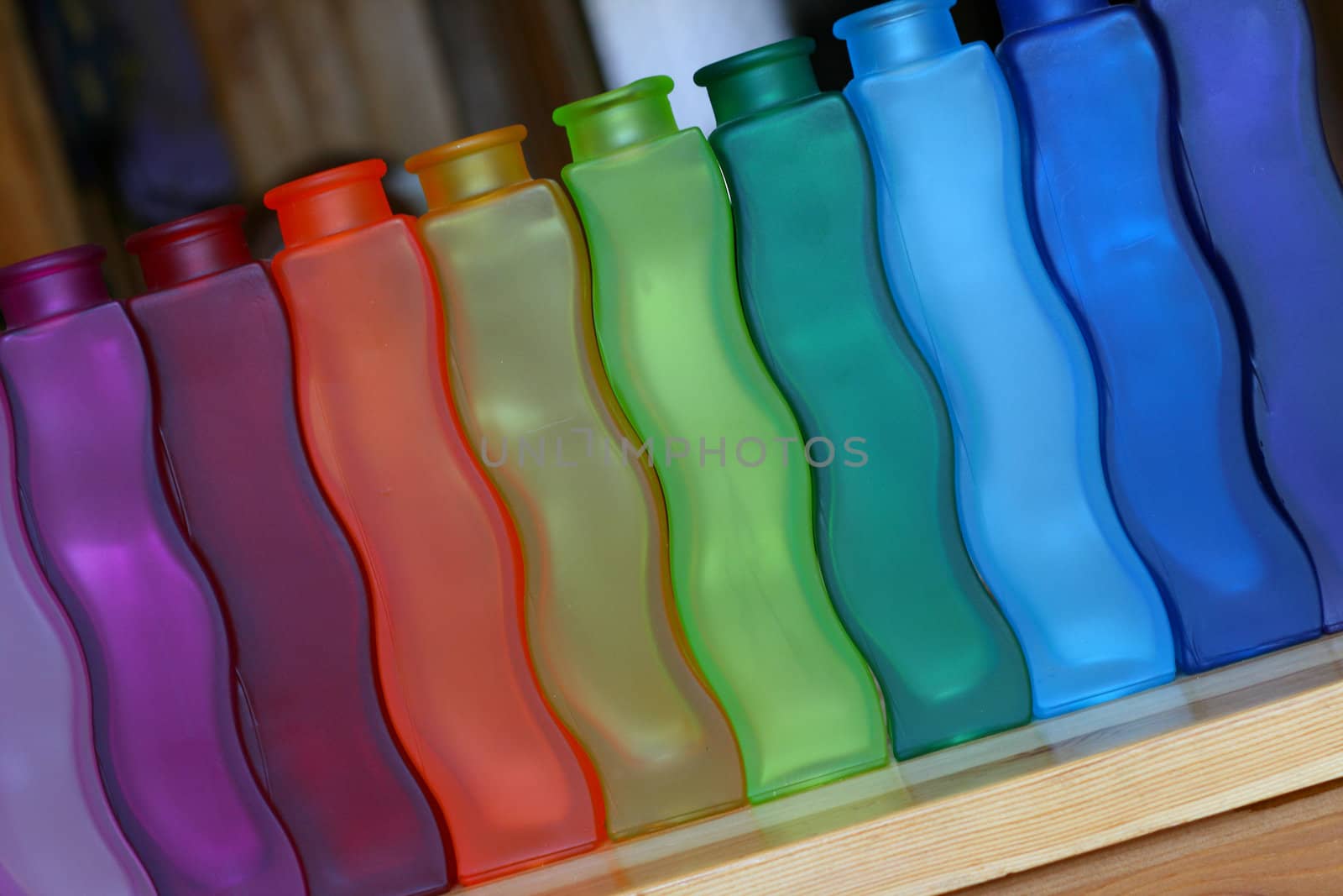 some colourful vases on the table, pattern